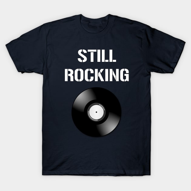 Classic Rock Vinyl Gramophone Record Funny 70's Vintage Musical T-Shirt by rayrayray90